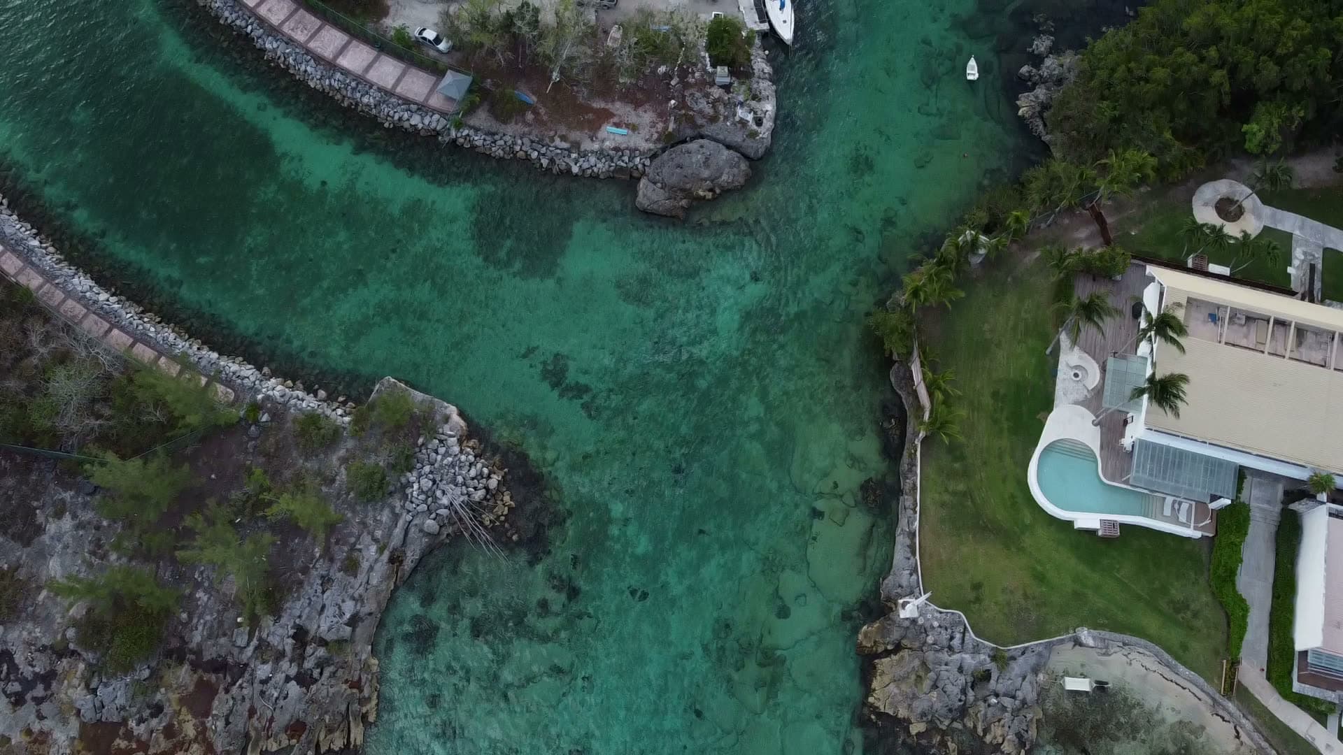 Vista aérea de la Marina Caleta Cozumel